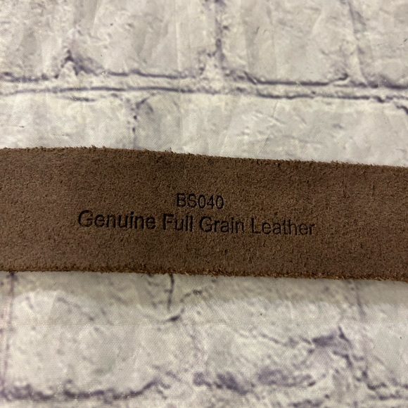 GENUINE FULL GRAIN LEATHER BS040 MENS CHOCOLATE BROWN BELT NO BUCKLE SIZE 42 - Picture 4 of 6